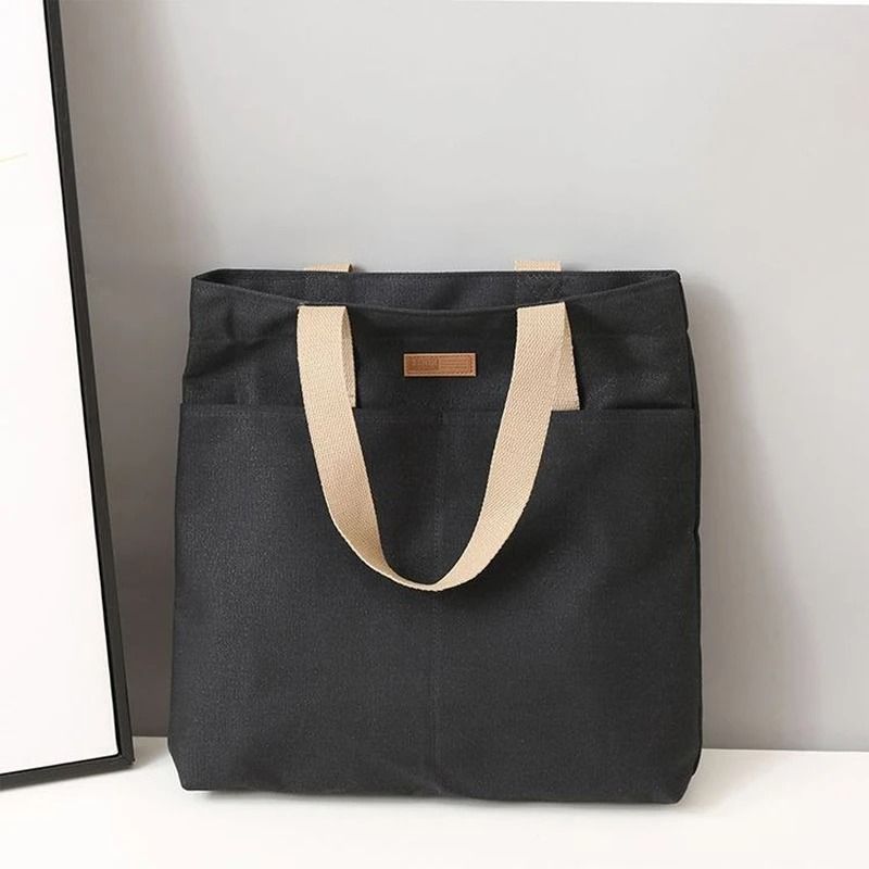 Canvas Tote Shoulder Bag – Large Capacity, Reusable and Stylish Everyday Carryall