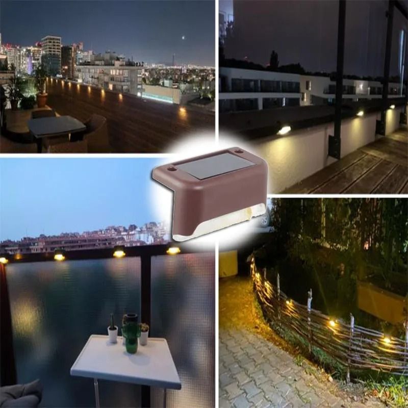 Warm White LED Solar Step Lamp Outdoor Waterproof Garden Fence and Path Light