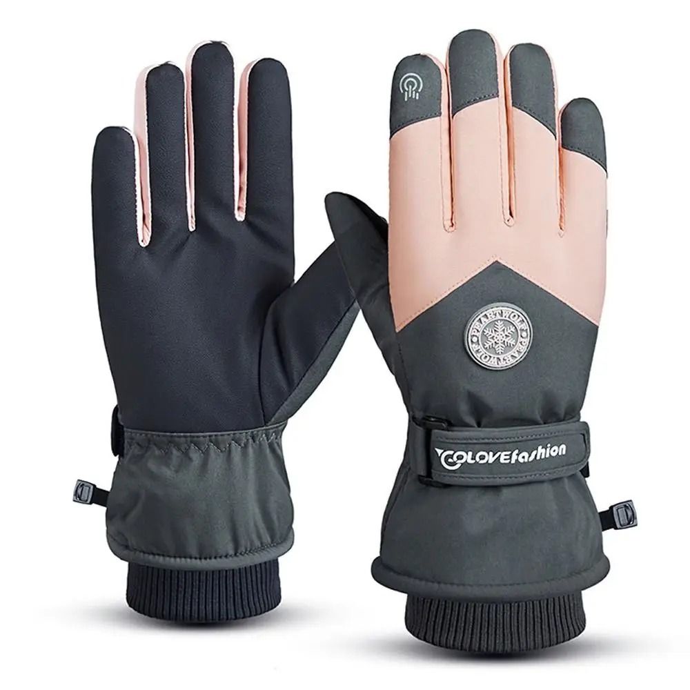 Winter Waterproof Snow Gloves – Unisex Touch Screen PU Leather Ski and Motorcycle Gloves