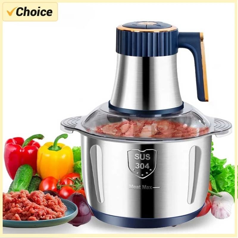 5L Electric Meat Grinder and Food Processor Stainless Steel Five Speed Chopper