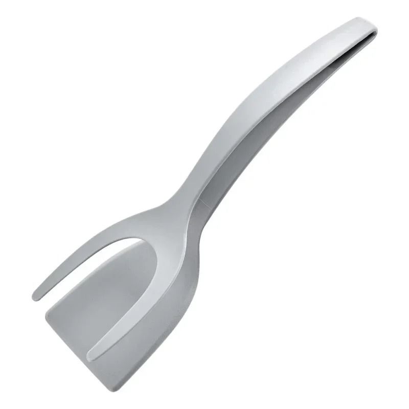 2-in-1 Nylon Flip Tongs with Built-In Egg Spatula and Steak Turner