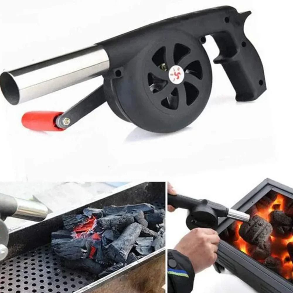 Portable Hand Crank BBQ Blower for Outdoor Grilling