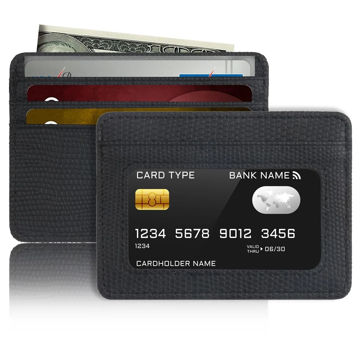 Minimalist Slim Credit Card Holder with ID Window