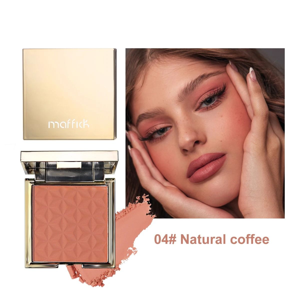 Gold Relief Blush Palette Long Lasting Nude and Pink Shades