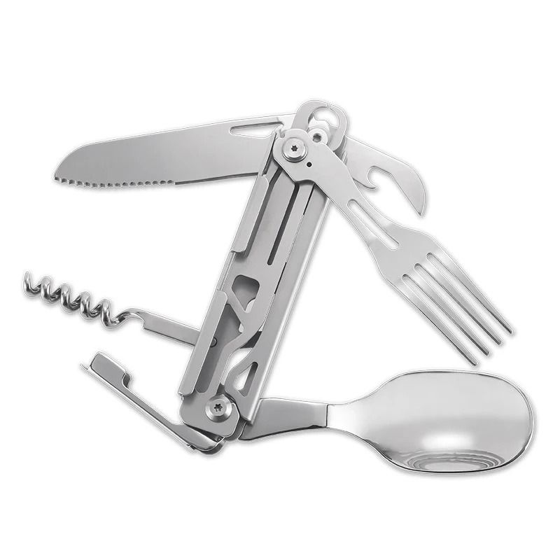 Multifunctional Stainless Steel Survival Tool Card with Knife, Saw and Rope Cutter