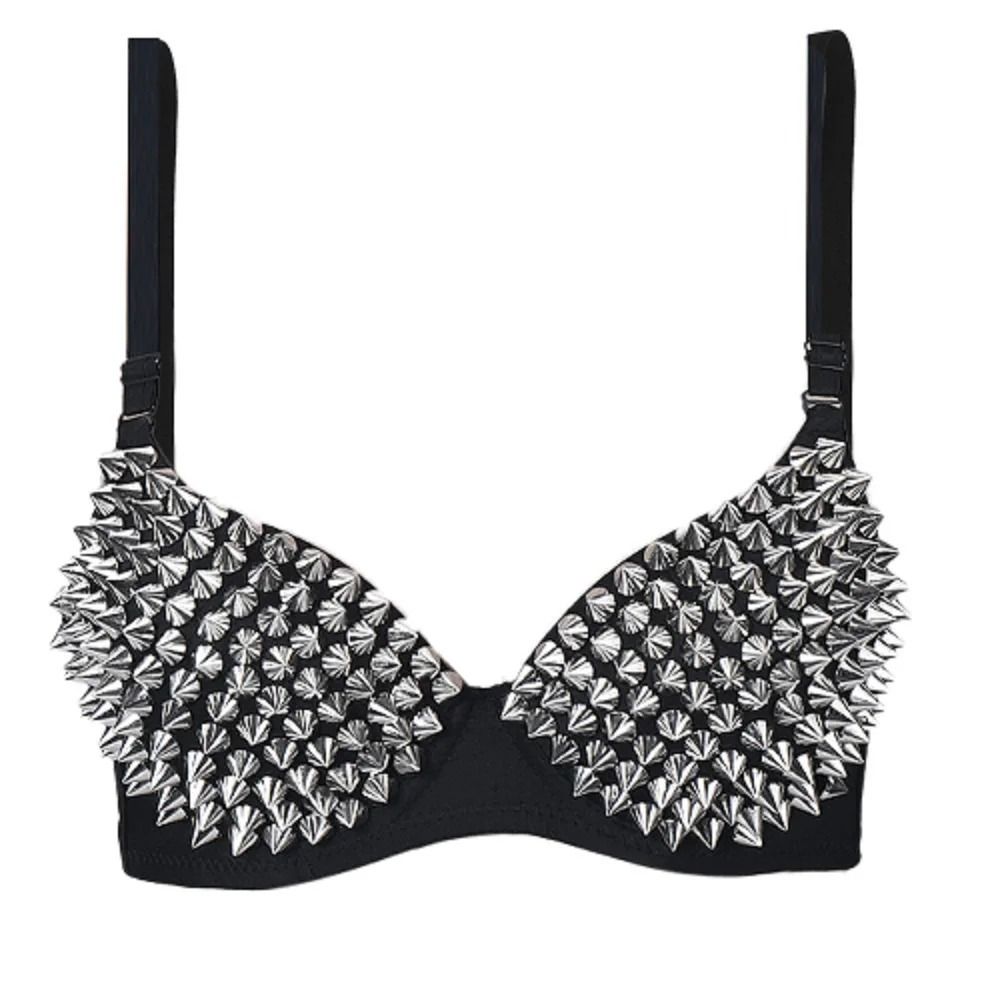 Womens Studded Wireless Bra Steampunk Party Top Lingerie | Inspire Uplift