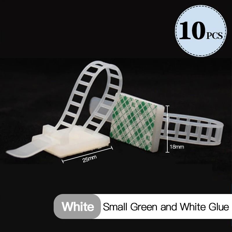 10 Pack Cable Tie Wire Management Clips Adjustable Cable Organizer for Desk Wall and Car