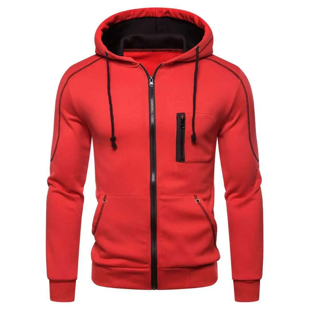 Mens Color Block Fleece Hoodie for Winter Comfort