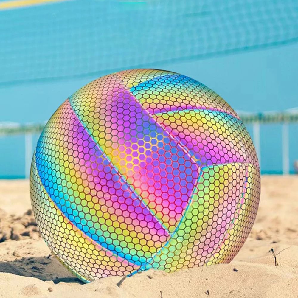Size 5 Reflective Rainbow Volleyball Glow in the Dark Sports Ball