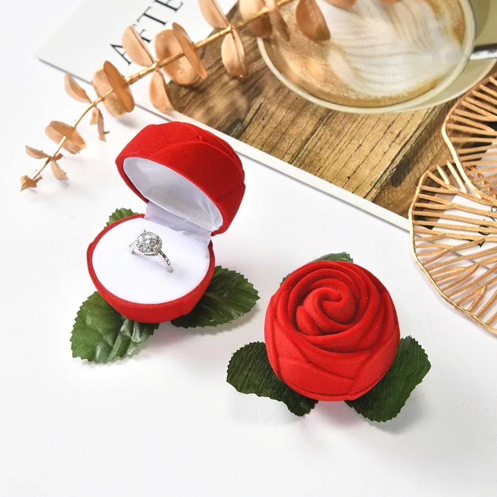 Red Rose Ring Display Box for Proposals and Special Moments