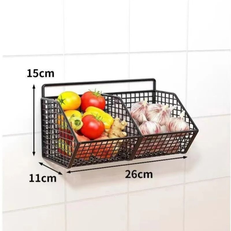 Wall Mounted Wire Kitchen Storage Basket for Vegetables