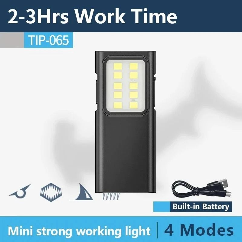 EDC Mini LED Keychain Flashlight with Pen Clip and USB C Charging