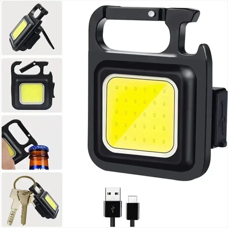 Portable Mini Keychain LED Flashlight with RGB Light
