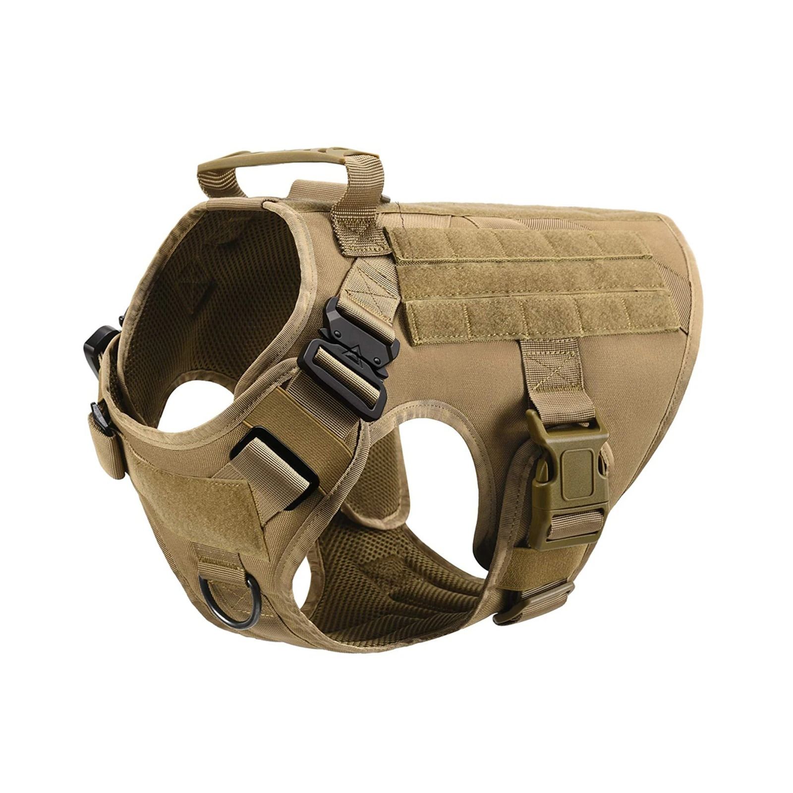 Tactical Dog Harness Set with Adjustable Collar Leash Molle Pouch and Training Vest