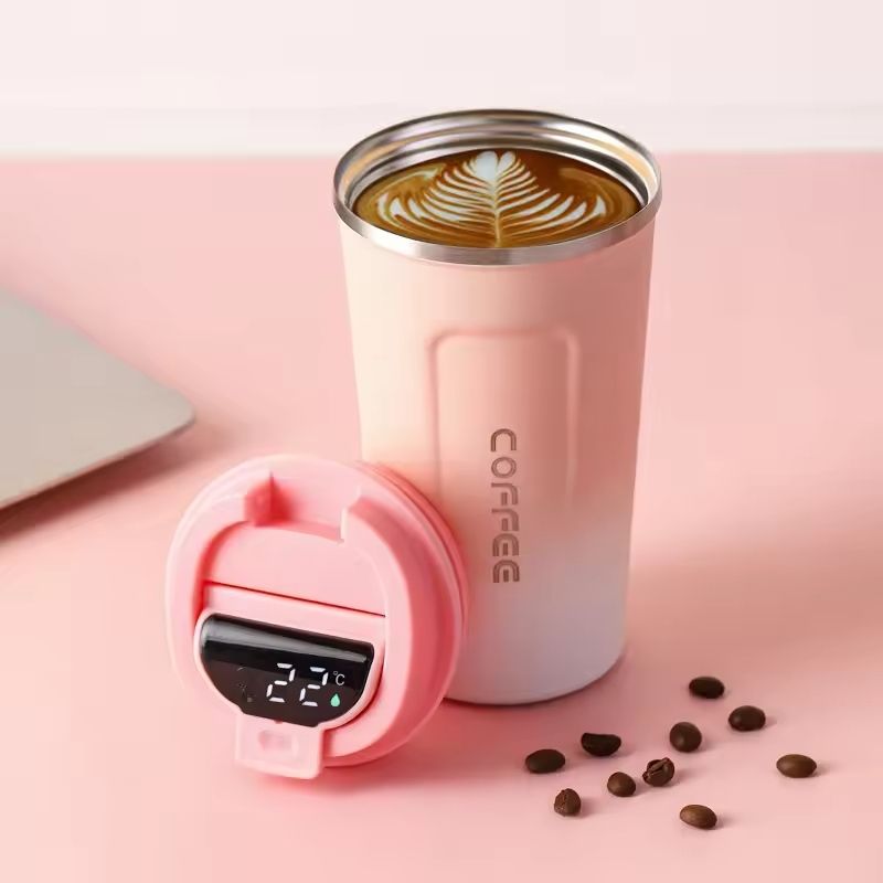 Intelligent Digital Temperature Display Travel Coffee Mug with Vacuum Insulation