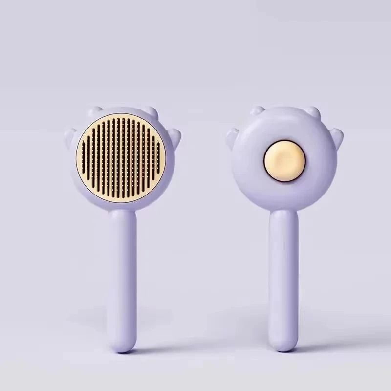 One Click Pet Grooming Brush with Massage Needles for Cats and Dogs