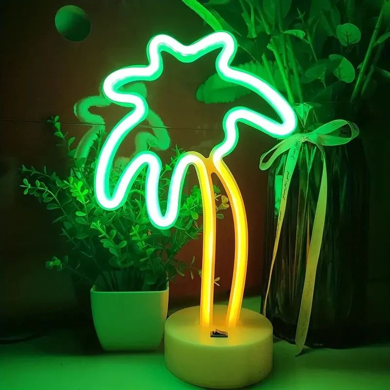 Coconut Tree Neon LED Sign with Base and USB or Battery Powe | Inspire ...