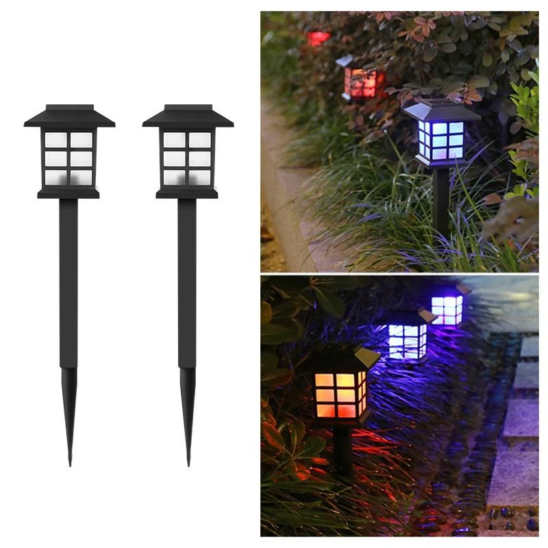 2 Pack Solar Pathway Lights IP65 Waterproof Outdoor Grass Lamps for Garden and Walkway Decor