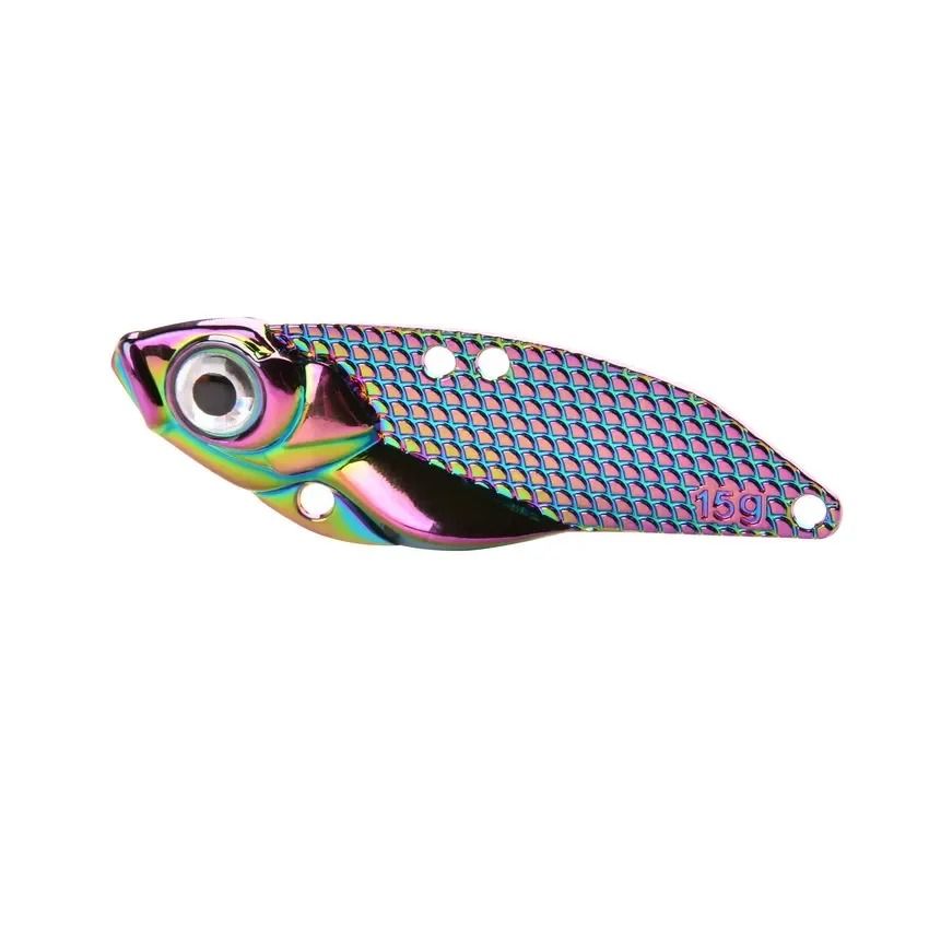 Metal VIB Vibration Fishing Lure Long Throw Sequin Tremor Bait for Bass and Predator Fish