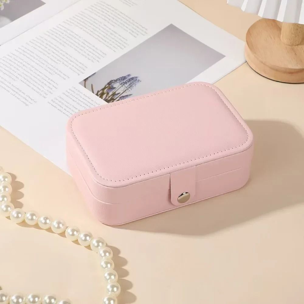 PU Leather Jewelry Organizer Box With Lock