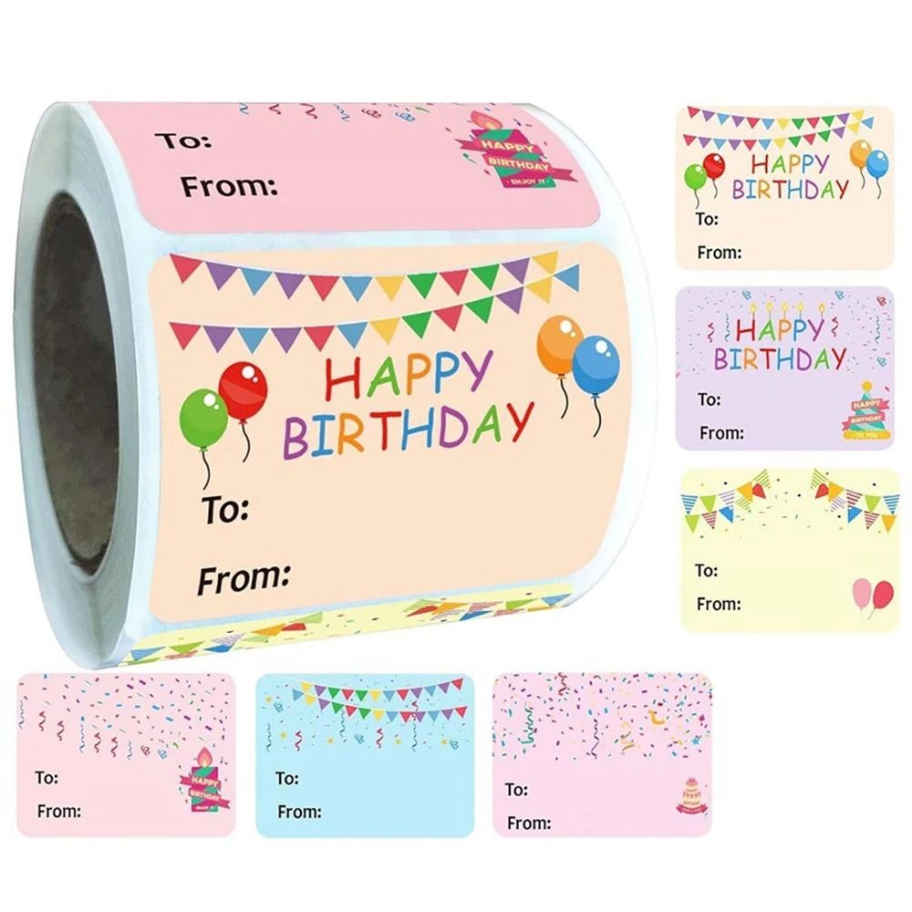 Happy Birthday Gift Tag Stickers 200 Pack Writable To From L | Inspire ...
