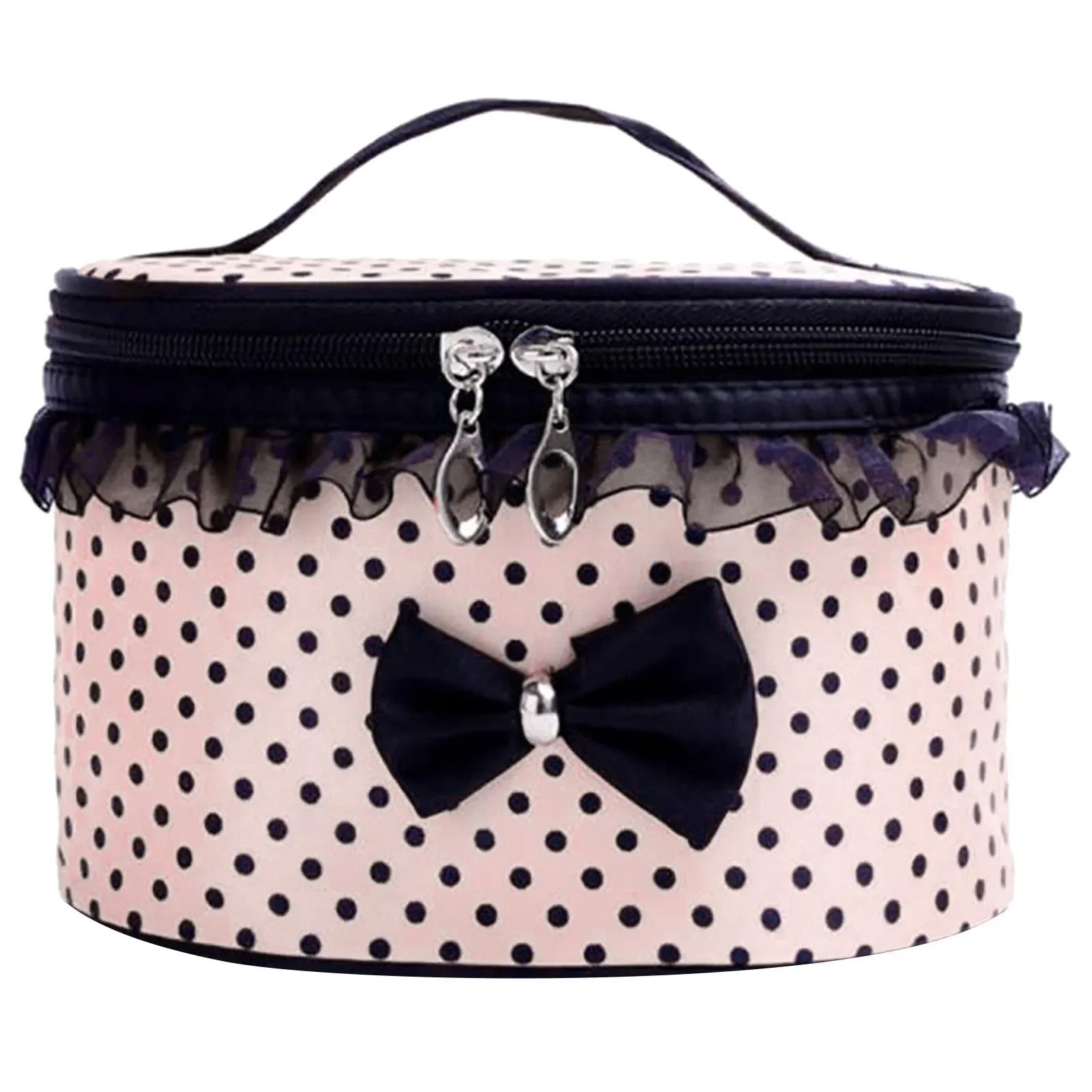 Portable Travel Toiletry and Cosmetic Storage Bag with Handle Makeup Organizer Pouch