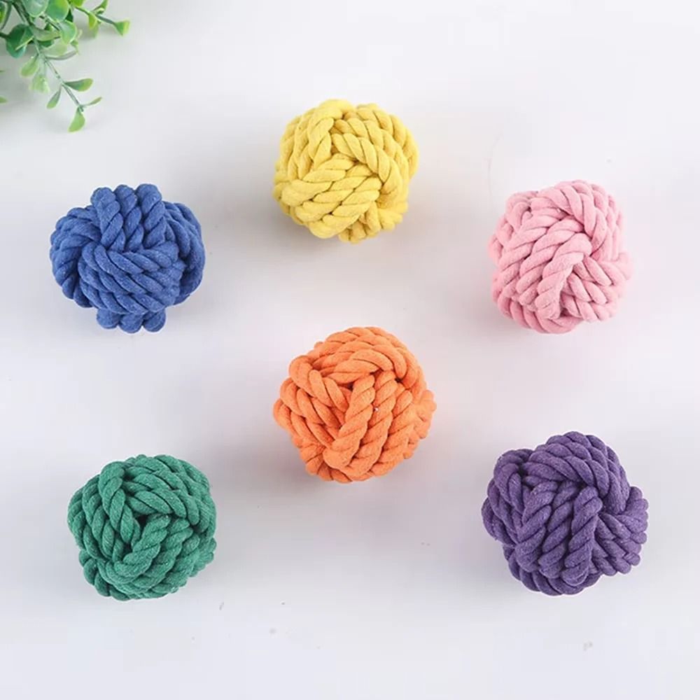 Cotton Rope Ball Dog Chew Toy Bite Resistant Teeth Cleaning Puppy Training Ball