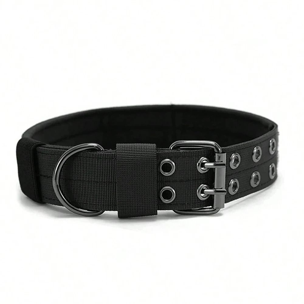 Professional Adjustable Military Dog Collar with Metal Hardware