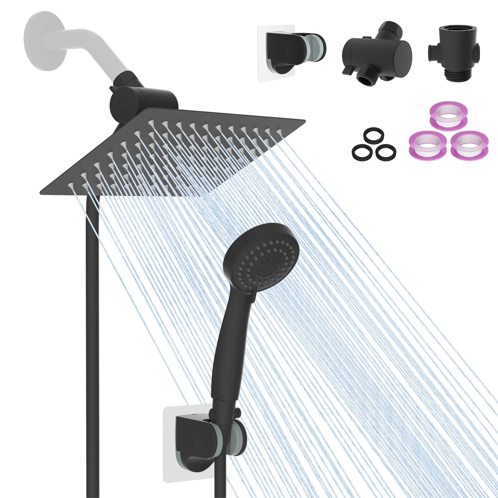 10 in Metal Rainfall Shower Head with Handheld Spray Combo | Inspire Uplift