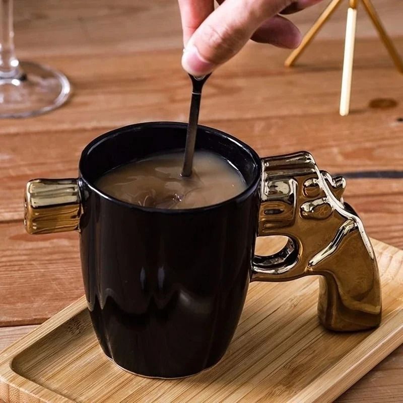 Revolver Tea Cup Creative 3D Revolver Modeling Ceramic Coffee Mug | Inspire Uplift