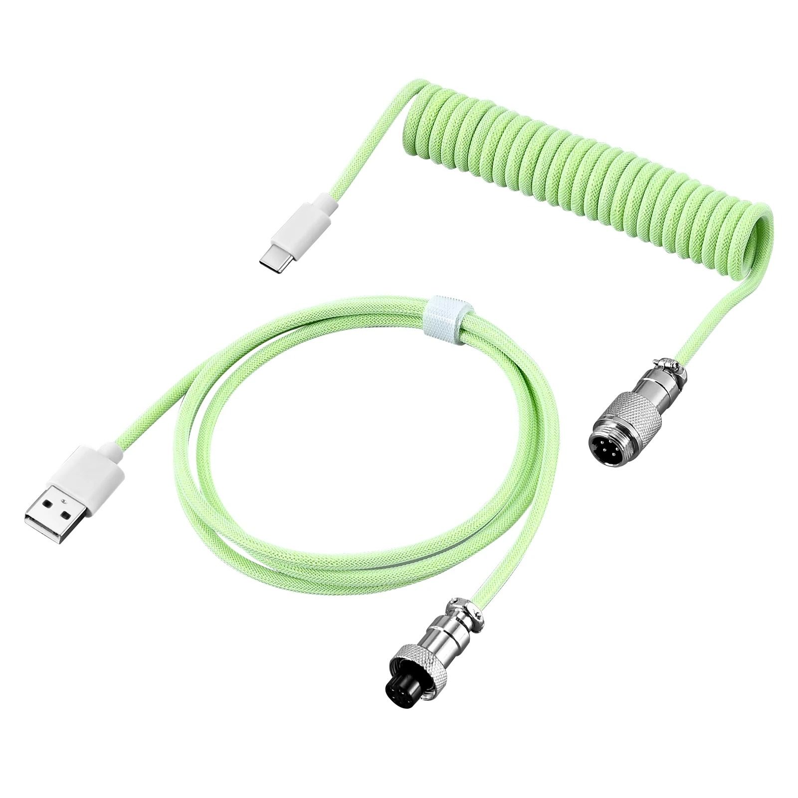 Professional Custom Coiled Mechanical Keyboard Cable with Aviator Aviation Connector
