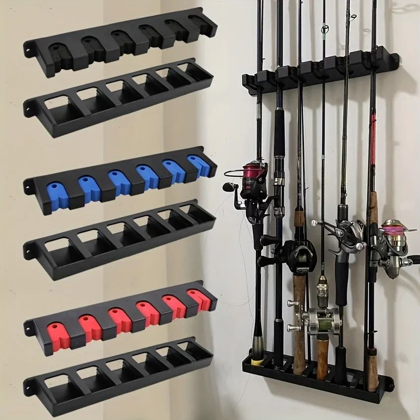 Vertical Wall Mounted Fishing Rod Rack and Organizer | Inspire Uplift