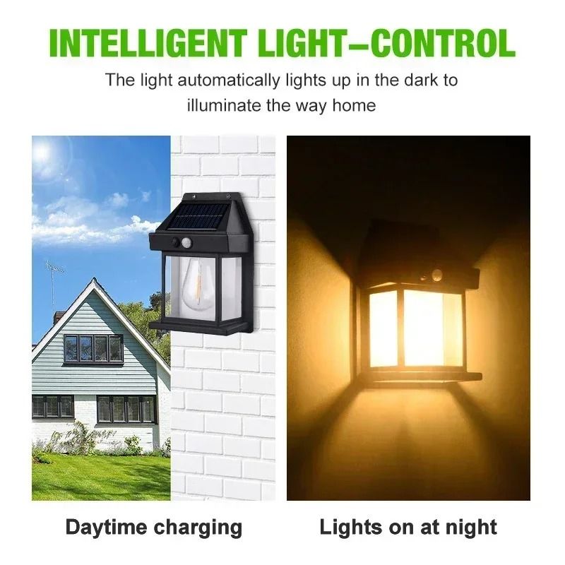 Solar Powered Waterproof Outdoor Wall Light with Motion Sensor