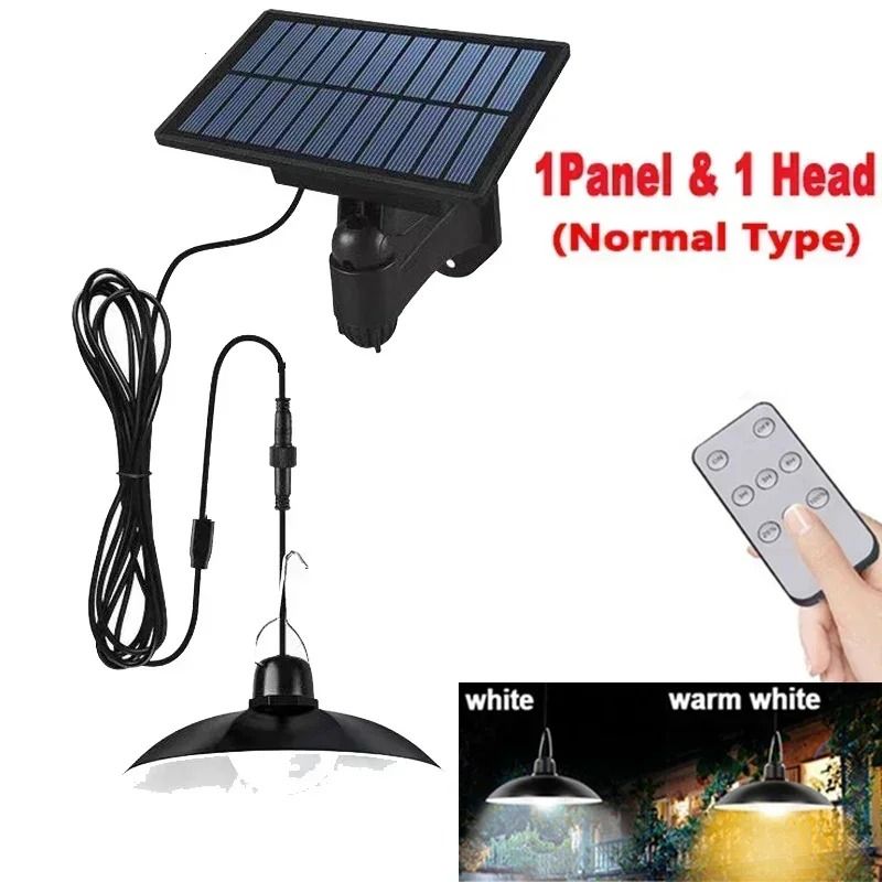Solar Pendant Light with Remote Control Outdoor LED Chandelier