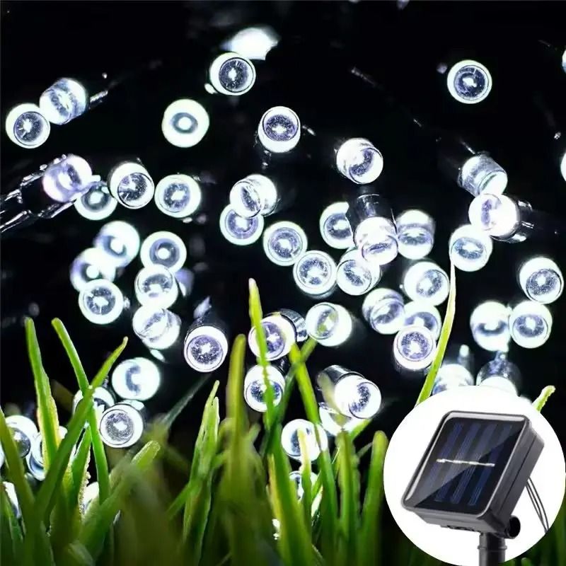 Solar Outdoor Christmas Lights Waterproof Garden String Lights