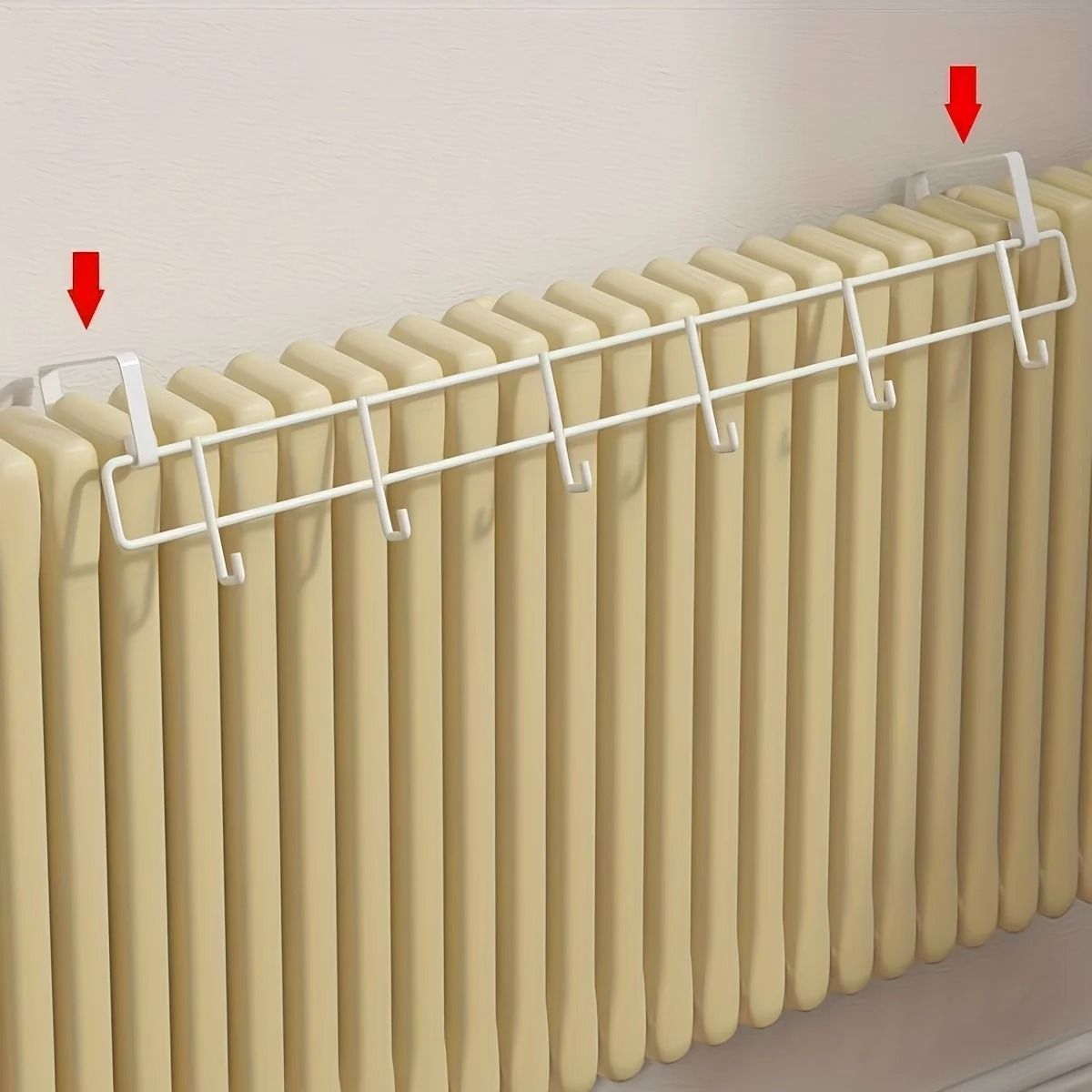 Wall-Mounted Heater Drying Rack – Heavy-Duty Metal Hanging Rod for Winter Essentials