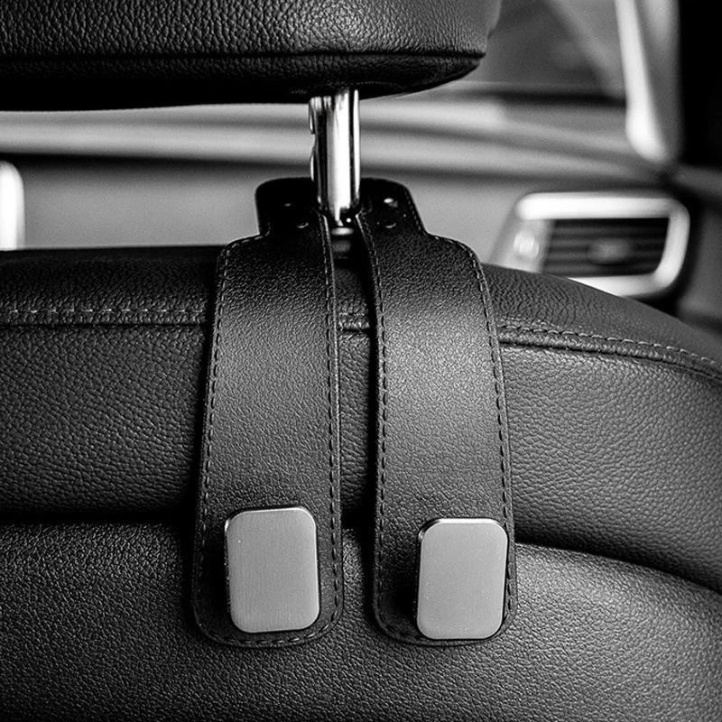 Luxury Suede Double-Ended Car Hook – Multi-Functional Headrest Storage & Phone Holder