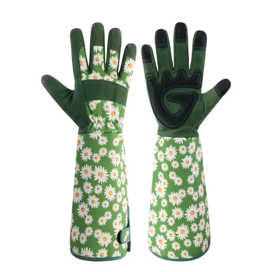 Thorn-Proof Leather Long Gauntlet Gardening Gloves