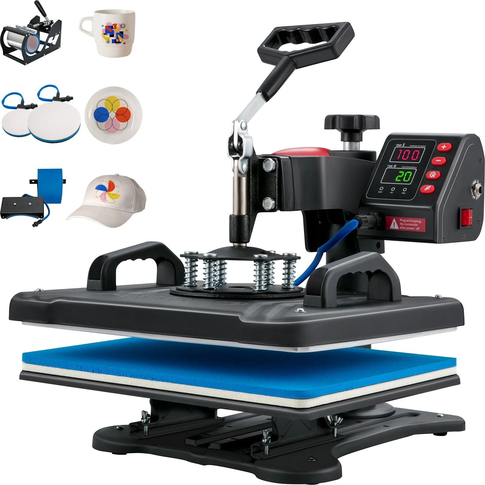 Professional 5-in-1 Sublimation Heat Press | 12x15in Precision Digital Transfer Machine