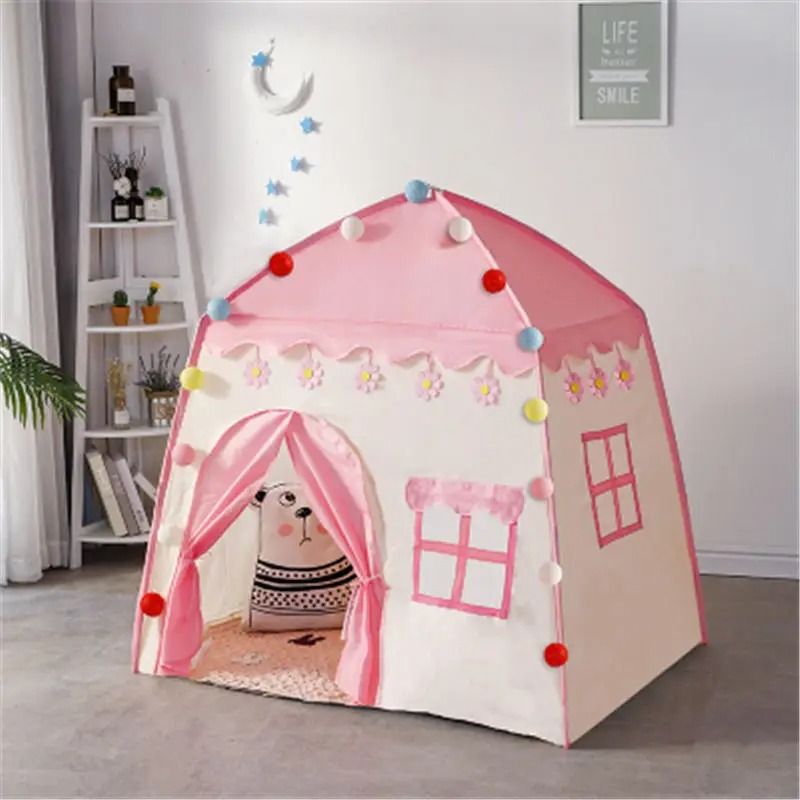 Childrens Folding Teepee Tent | Indoor & Outdoor Princess Castle Playhouse