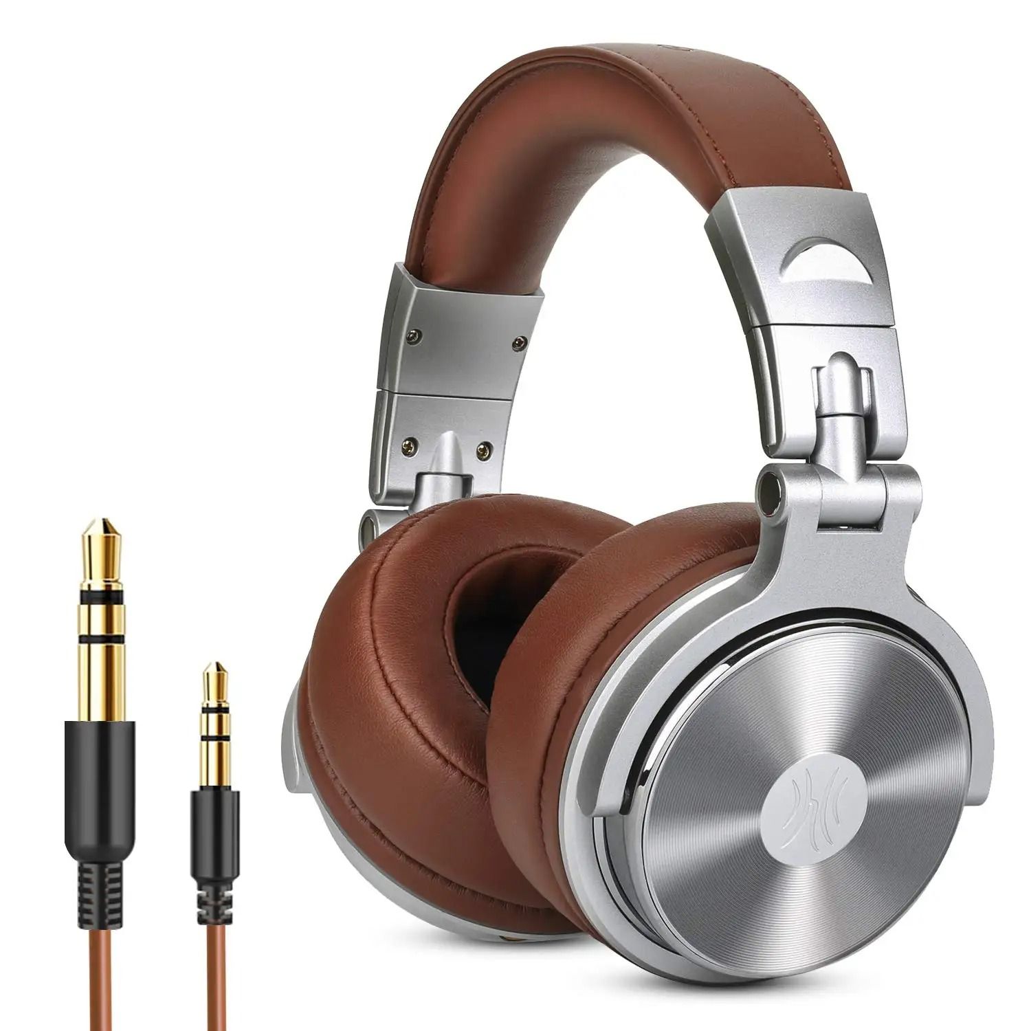 Over-Ear Studio Headphones - Wired HiFi Monitor Headset with Built-In Microphone