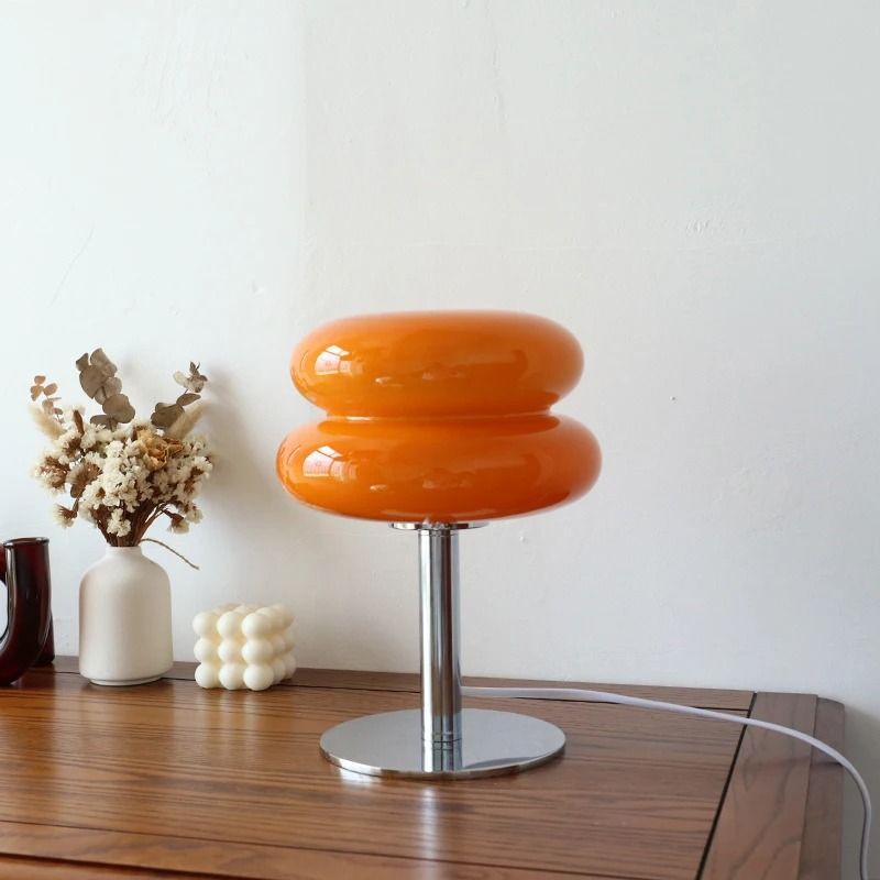 Macaron Glass Table Lamp - Trichromatic Dimming Bedside Decor