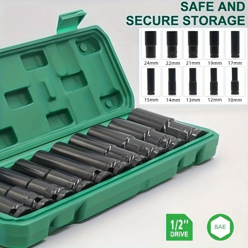 Drive Metric Impact Socket Set – Heavy-Duty Deep Universal S | Inspire ...