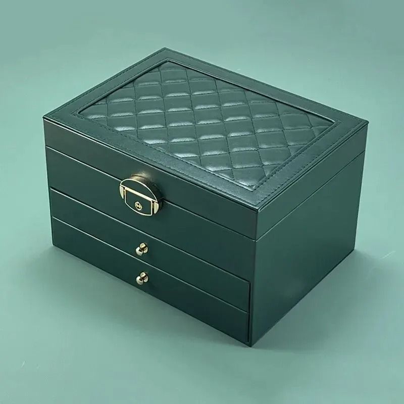 High-End Jewelry Box - Large-Capacity Multi-Layer Drawer Organizer with Oxidation Finish
