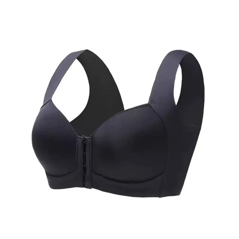 Large Size Seamless Front Button Bra – Vest-Style Fixed Cup for All-Day Wear & Breast-Shrinking Support