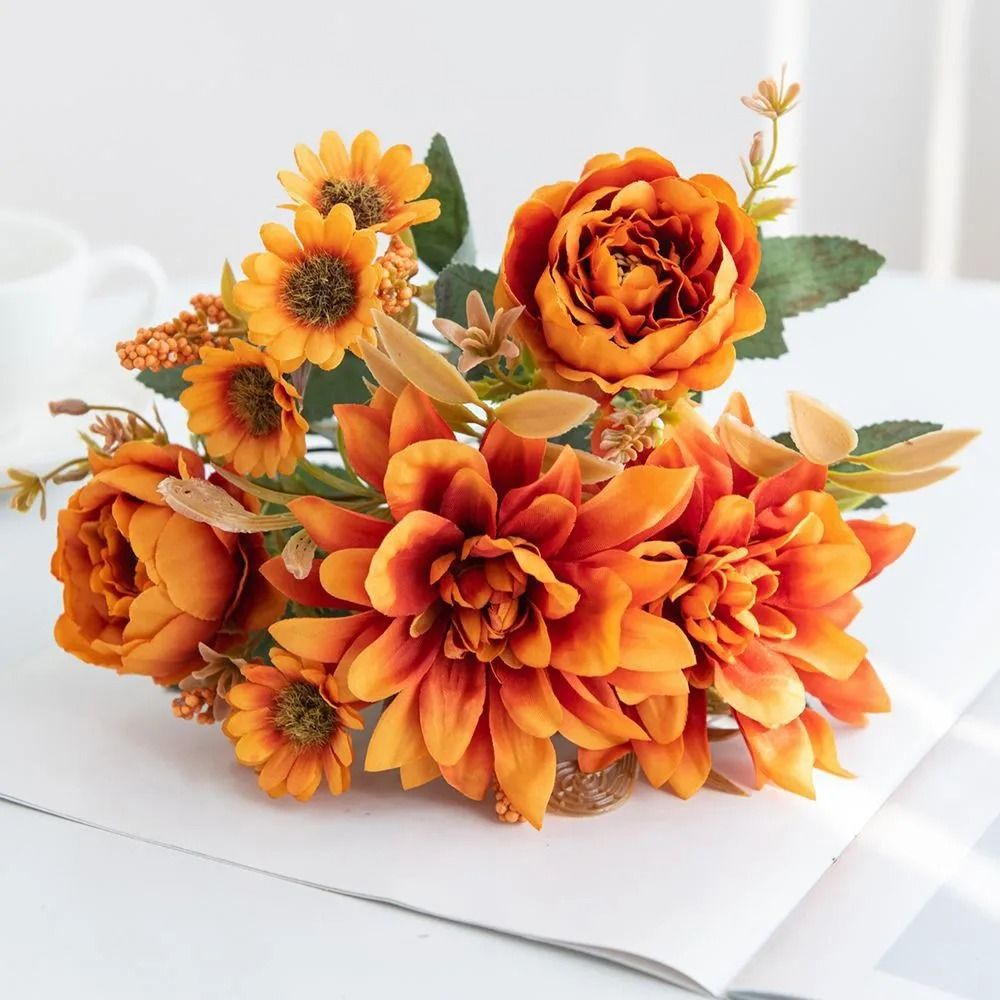 Heritage Silk Dahlia & Daisy Festival Stem