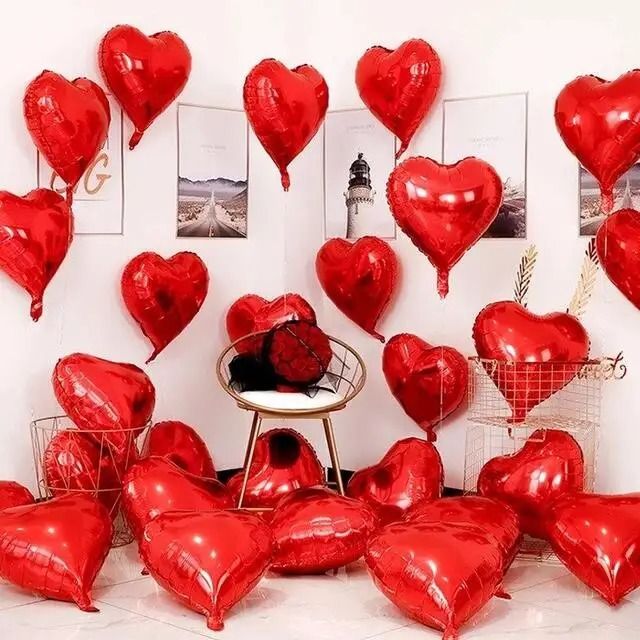 Heart Shape Foil Balloon Set – 10 Pcs Premium Marriage & Party Decor