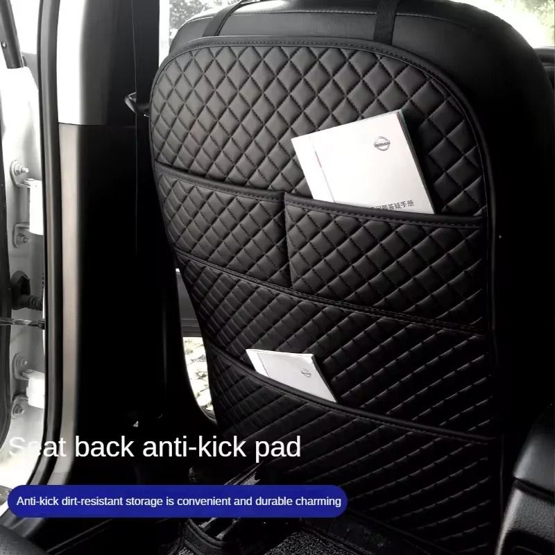 Car Anti-Kick Pad โ Premium PU Leather Seat Back Protector