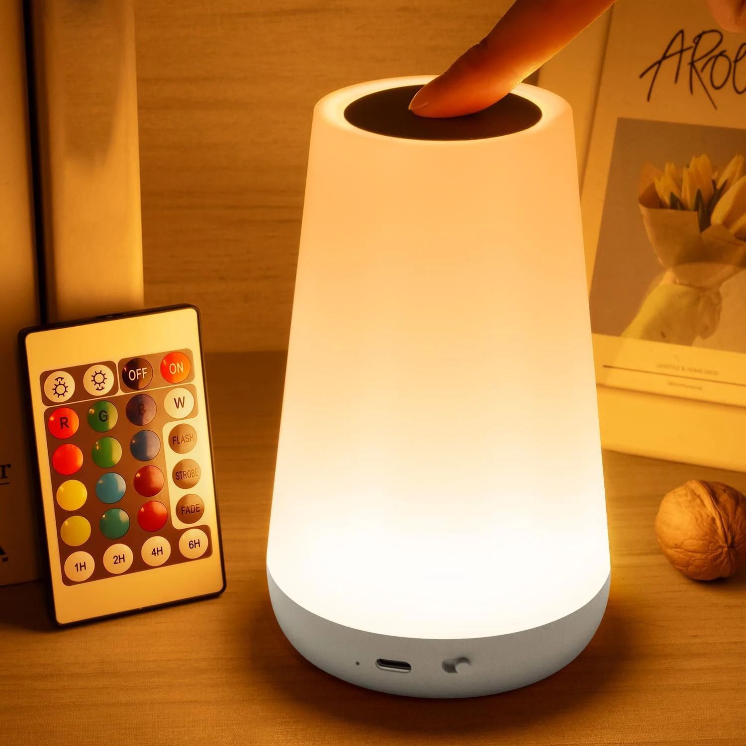 LED 13 Color Changing Night Light – Portable RGB Bedside Lamp