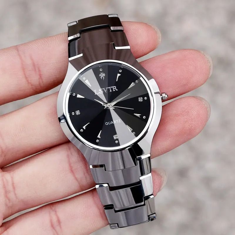 Stainless Steel Business Watch – Luxury Waterproof Quartz Timepiece with Calendar for Men, Women, and Couples